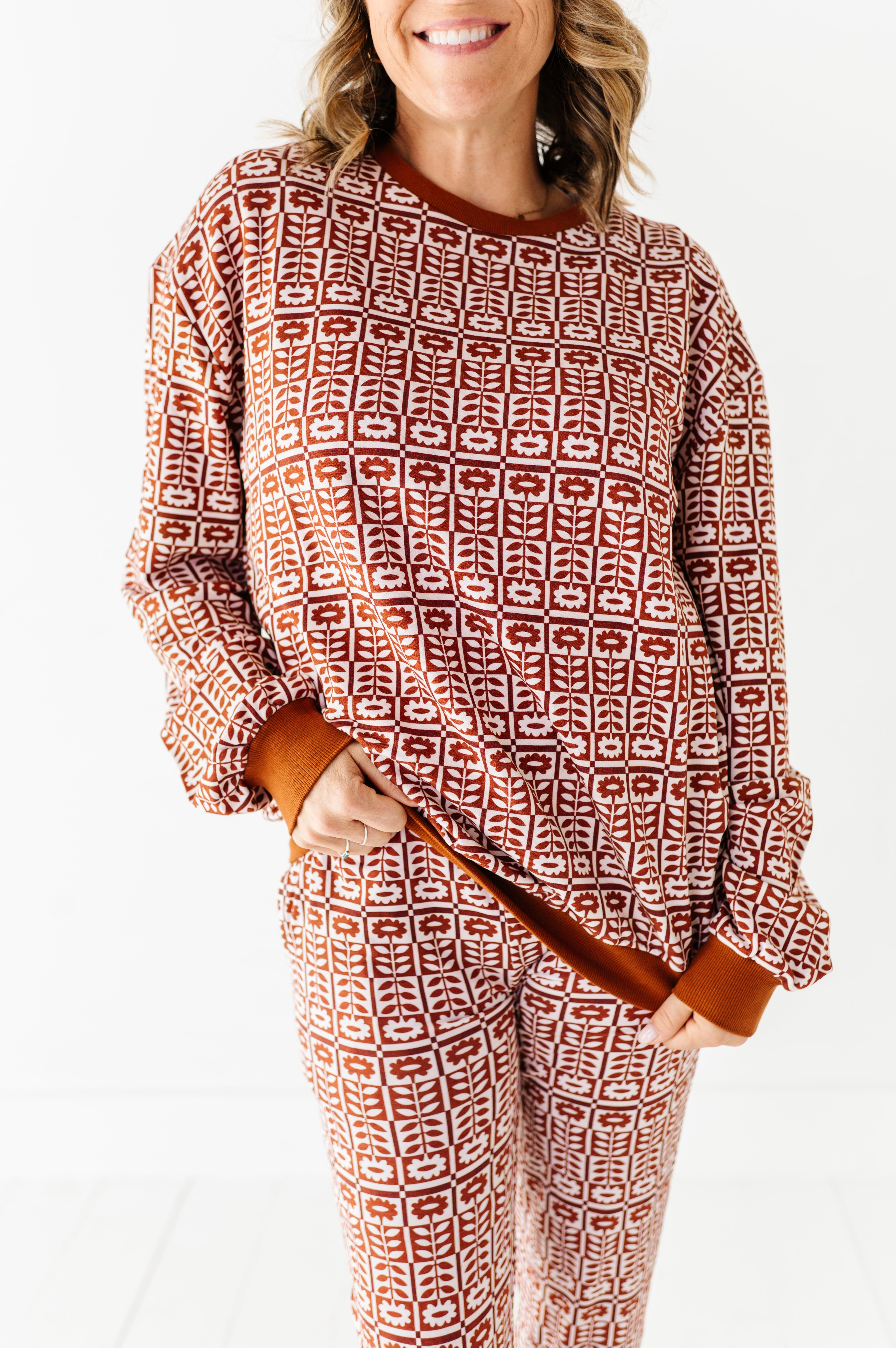 Spiced Blooms Women's Casual Sweatshirt | Soft Fleece Pullover for Fall & Winter | Perfect for Lounging, Coffee Dates & Outdoor Activities