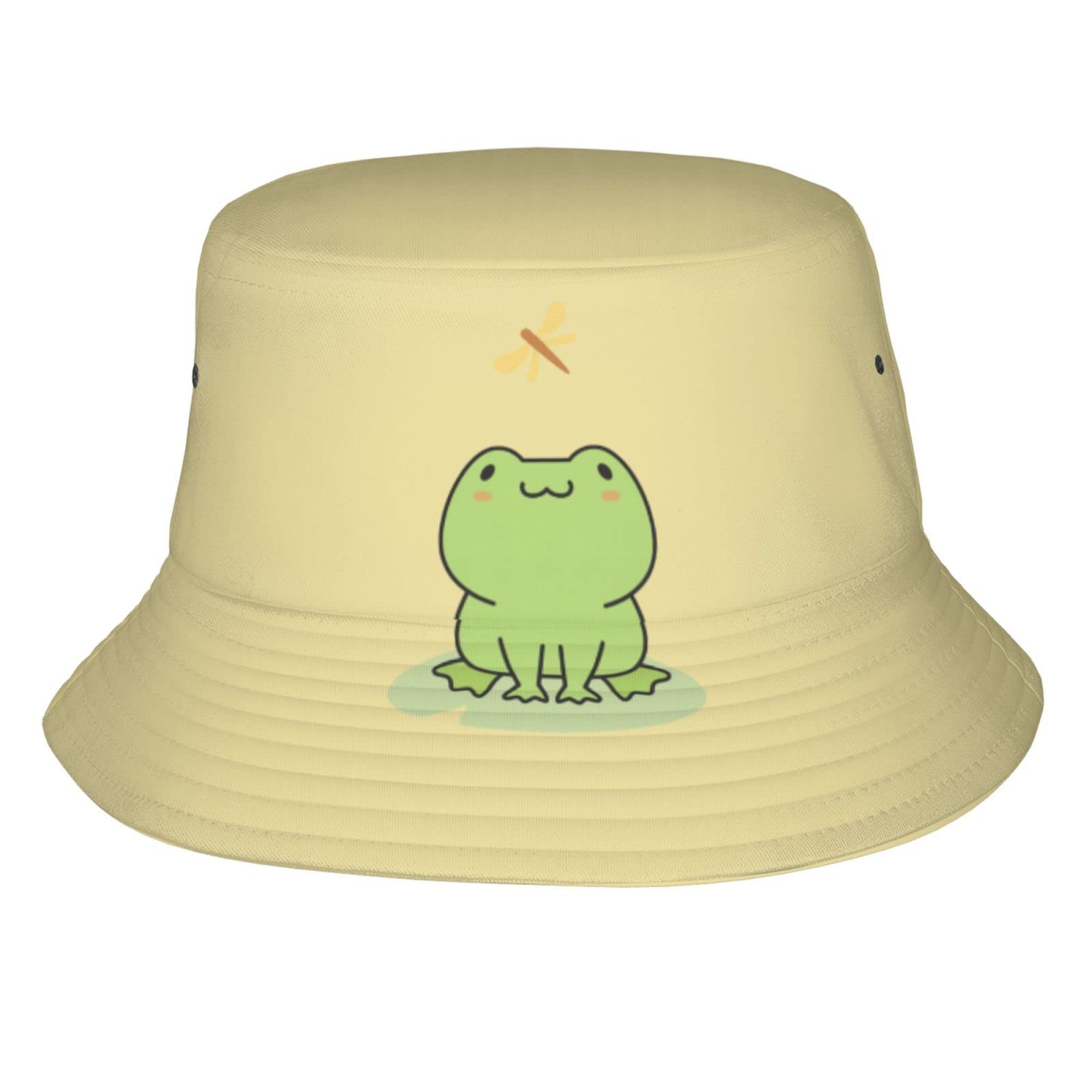Cute Frog Bucket Hat - Reversible Summer Fisherman Hat for Men, Women & Teens - UV Protection Beach Sun Hat for Outdoor, Travel & Festival Fashion