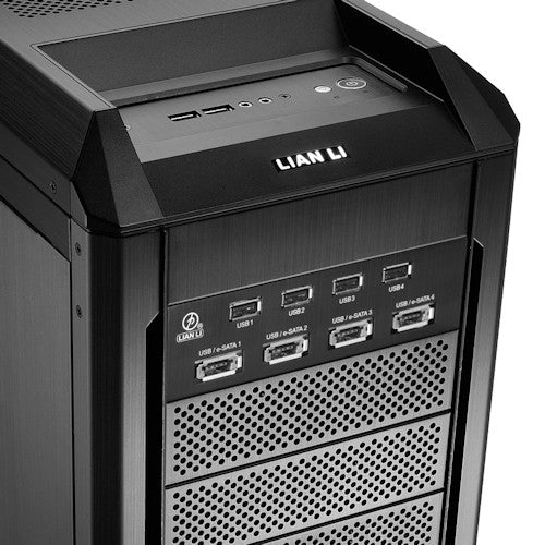 Lian Li USB 2.0 Hub with High Speed Ports & eSATA Combo - 4-Port USB Hub with Power Adapter (Black) - Perfect for PC, Laptop, Gaming Setup and Home Office Workstation