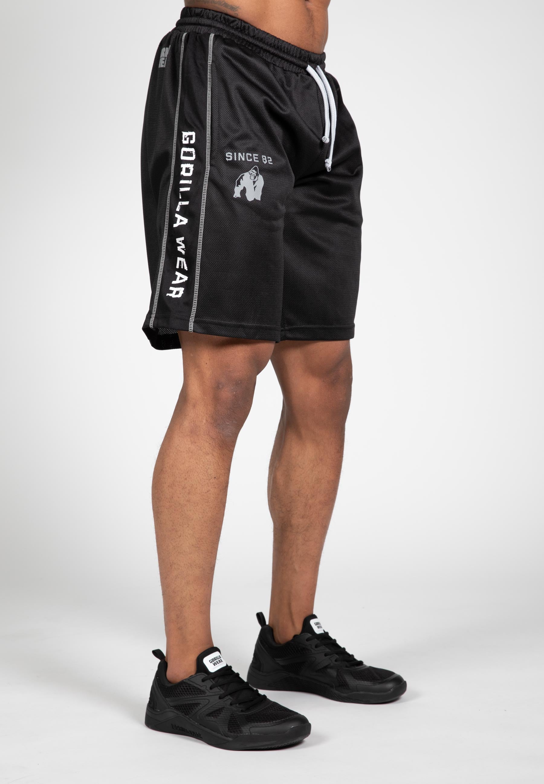 Breathable Functional Mesh Shorts for Men & Women - Black & White - Perfect for Running, Gym Workouts & Outdoor Activities