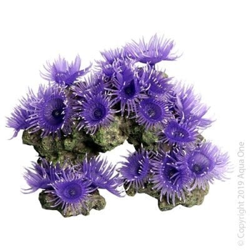 Aqua One Copi Coral Purple Garden - 7 x 4.3 x 5.1 Inch Artificial Coral Reef Decor for Saltwater Aquariums | Perfect for Marine Fish Tanks, Home & Office Aquascaping