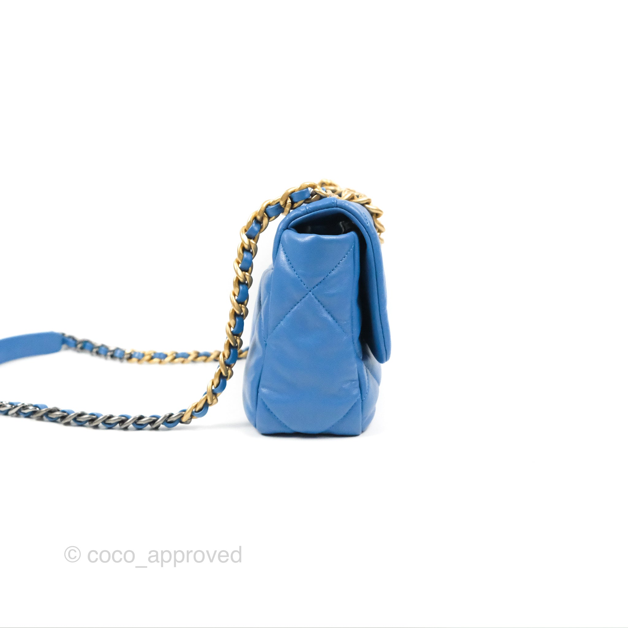Chanel 19 Small Handbag in Blue with Mixed Hardware - Luxury Crossbody Bag for Women, Perfect for Date Night & Evening Events