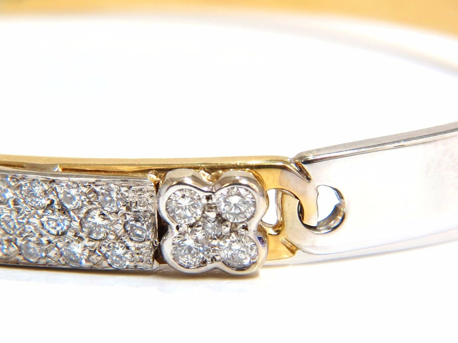 18Kt Two-Toned Designer Bangle Bracelet with 1.50ct Natural Diamonds | Luxury Jewelry for Women | Perfect for Weddings, Parties & Special Occasions