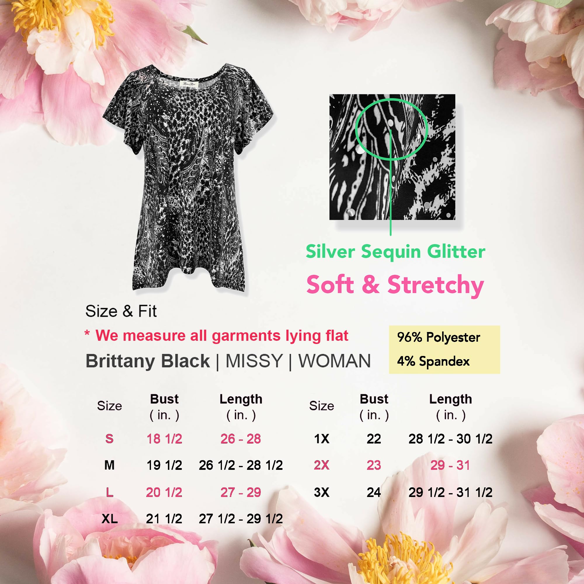 Black Flutter Sleeve Floral Tunic Top for Women | Casual Summer Outfit