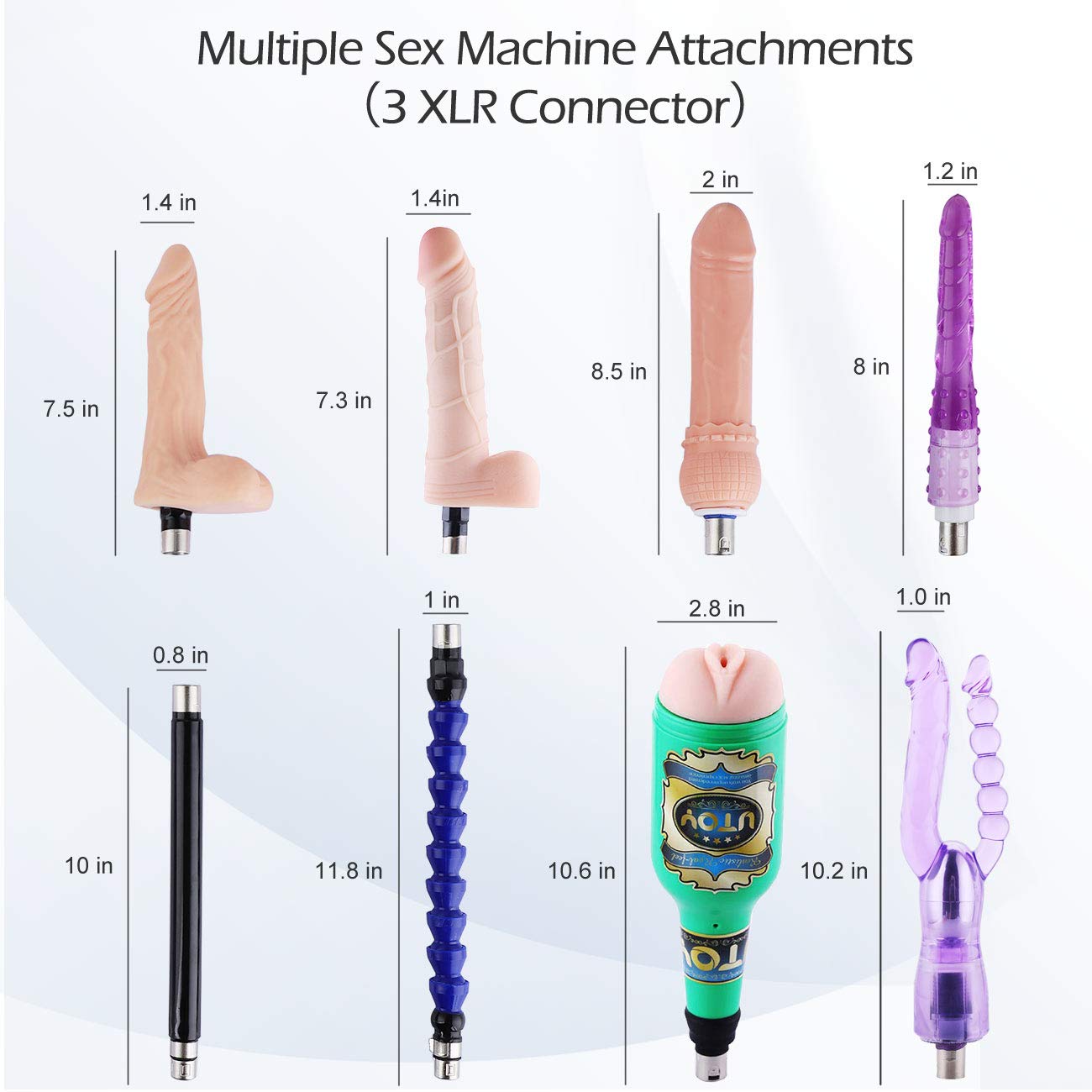 AUXFUN Automatic Sex Machine for Men & Women - Adjustable Adult Love Machine with 8 Attachments & 3 XLR Connectors - Powerful Couples Sex Toy for Bedroom, BDSM, and Solo Pleasure