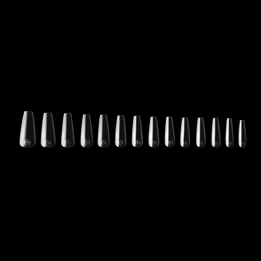 Apres Gel X Tips 2.0 - 600 Pcs Natural Coffin Long Nail Extensions for Salon & DIY Manicure at Home