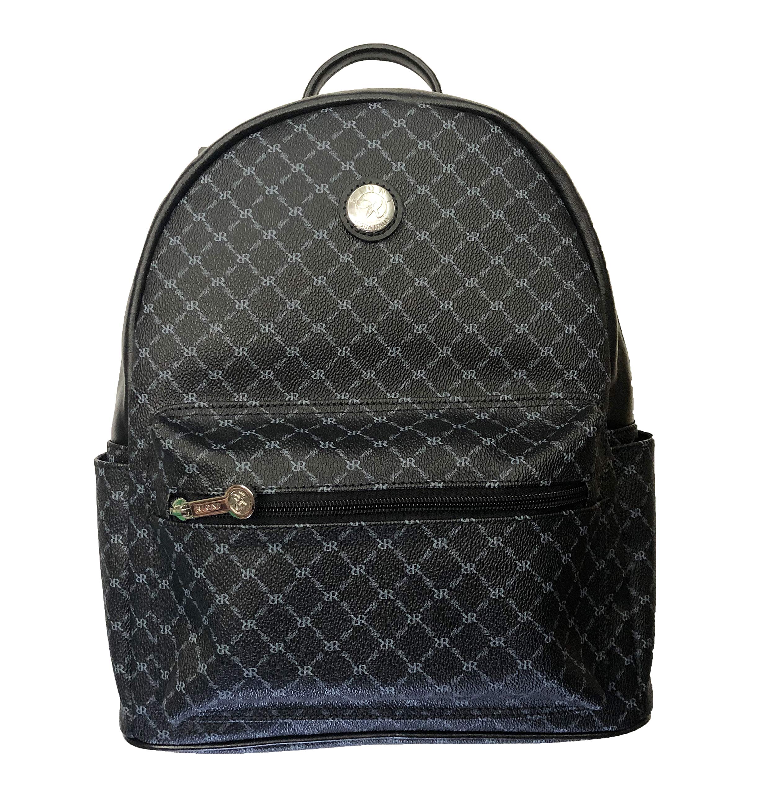 Rioni Round Dome Travel Daypack Backpack - Lightweight Water-Resistant Daypack for Hiking, Commuting & College - Signature Black