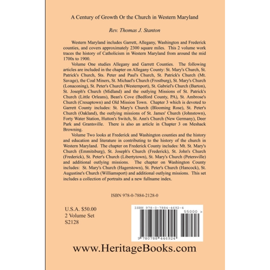 The History of the Church in Western Maryland - A Century of Growth [2 Volume Set] | Religious Studies & American History Books for Scholars & Collectors