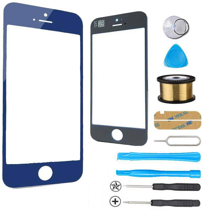 Premium iPhone 5s/5c/5 Glass Screen Replacement Kit - Dark Blue | DIY Repair Solution for Cracked or Damaged Screens | Perfect for Home, Office, or Travel Use