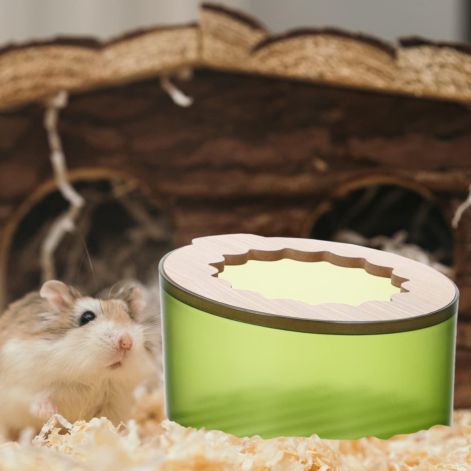 Rabbit Hamster Sand Bath Container - Small Pet Toilet & Sauna House for Gerbils, Rats, and Hamsters | Green Digging Toy for Small Animals | Perfect for Cage Cleaning, Grooming, and Playtime