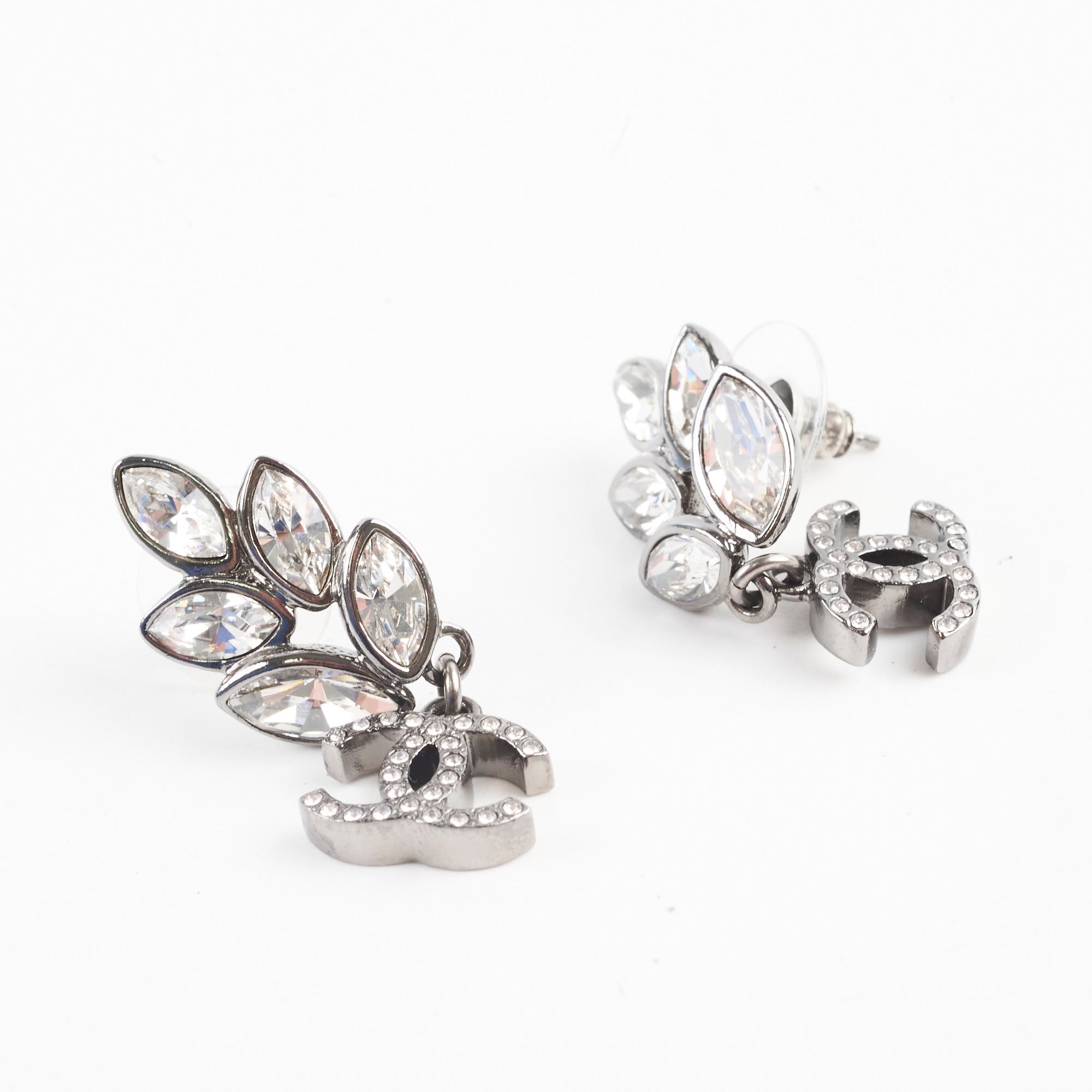 Chanel Ruthenium Crystal CC Dangle Earrings for Women - Luxury Fashion Jewelry for Parties, Weddings & Special Occasions