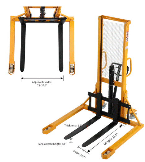 Apollolift A 3005 Manual Straddle Stacker - 63
