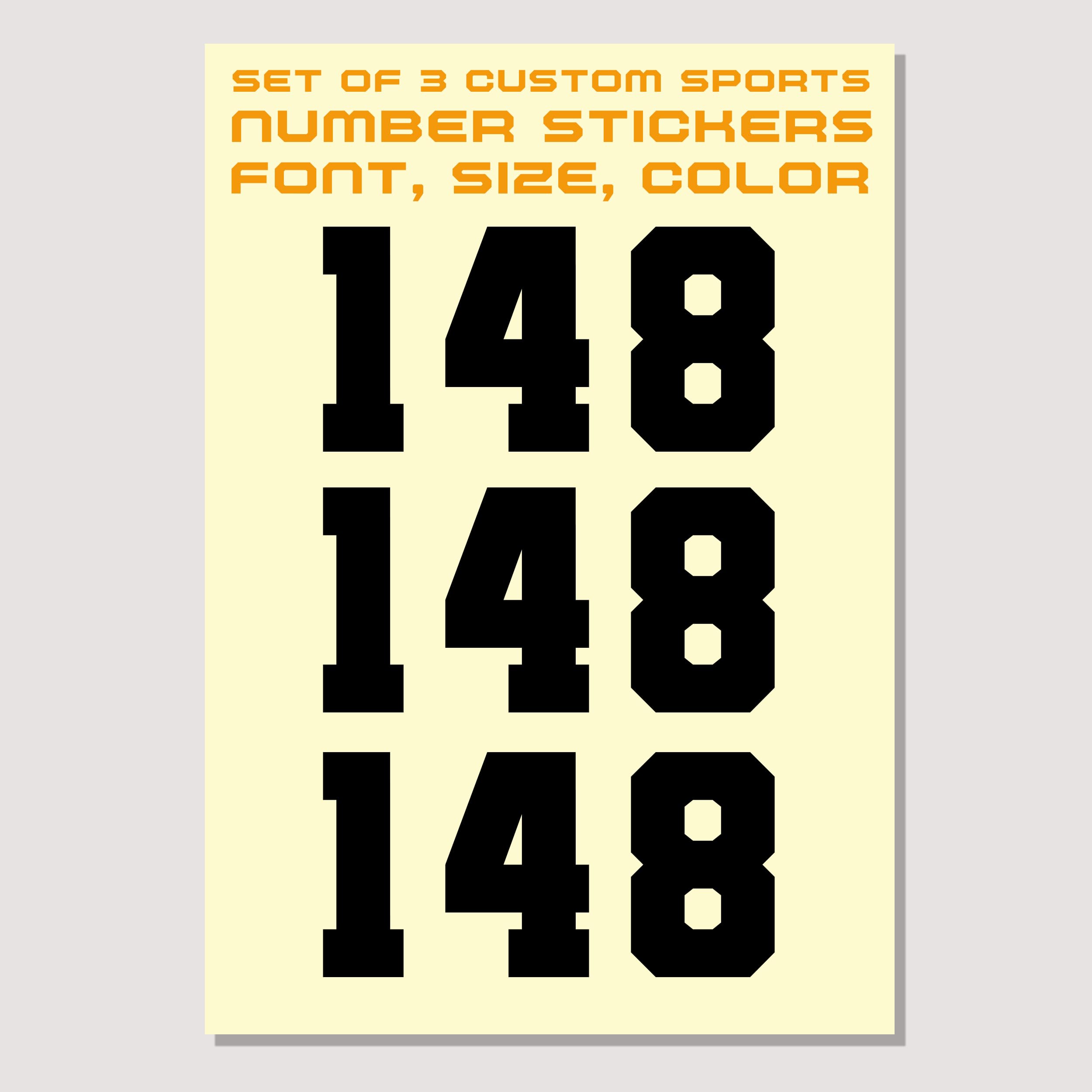High-Quality Sports Number Stickers for Dirt Bikes & Motocross - Durable Number Decals for Racing & Customization - Perfect for Motocross Number Plates, Helmets & Gear