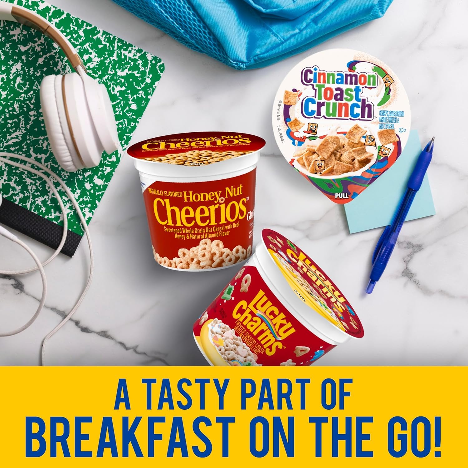 General Mills Cereals Variety Pack - 60 Single Serve Cups with Assorted Flavors | Breakfast Cereal for Kids, Office Snacks & On-the-Go Meals