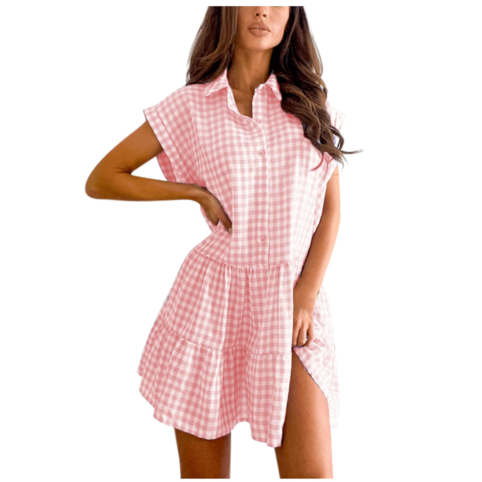 iQKA Women's Floral Print Sleeveless Mini Dress - Summer Casual & Cocktail Party Outfit - Elegant Short Dress for Beach, Vacation, and Night Out (Vestidos)