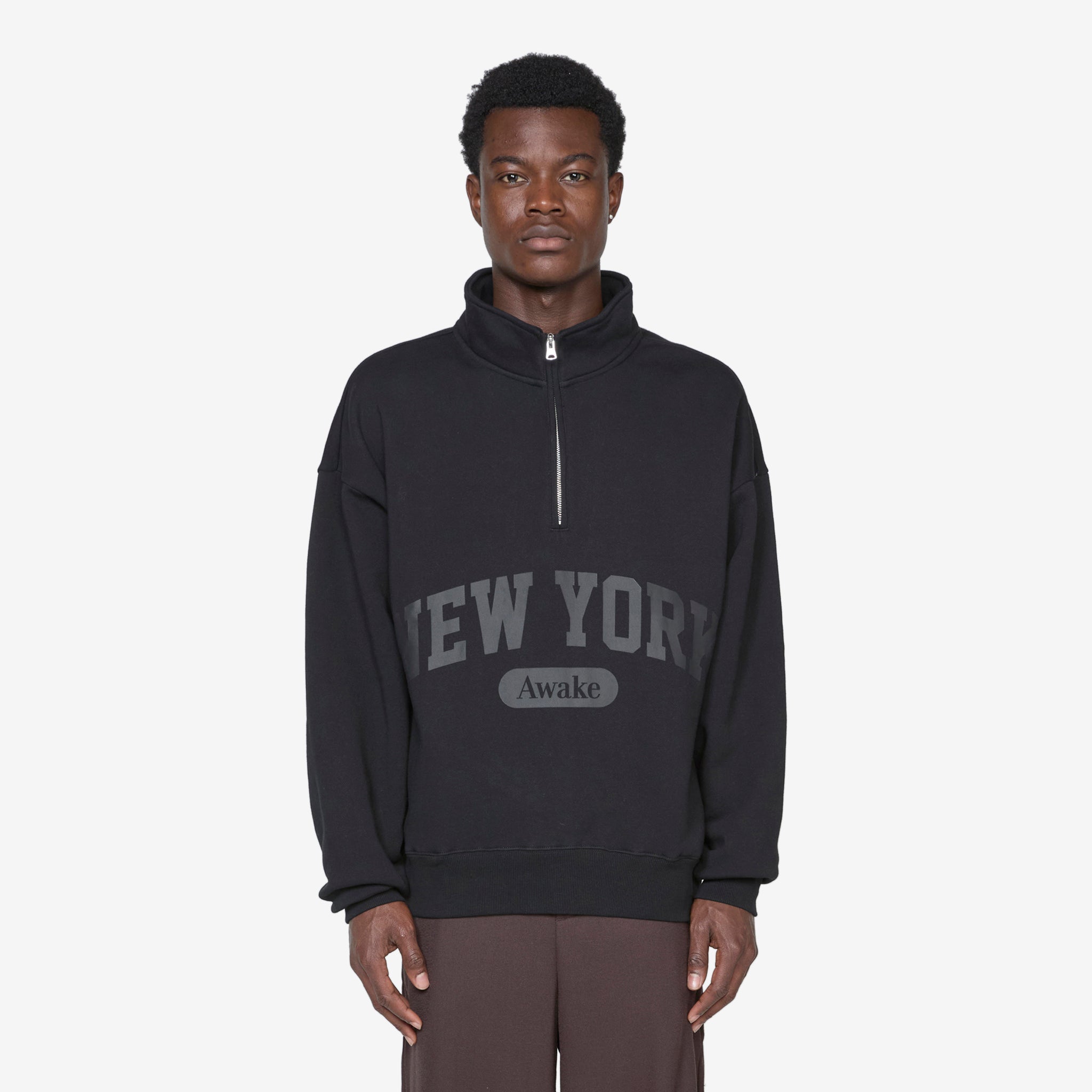 New York Arch Quarter Zip Pullover Sweatshirt - Black | Stylish & Comfortable for Casual Wear, Outdoor Activities & Layering
