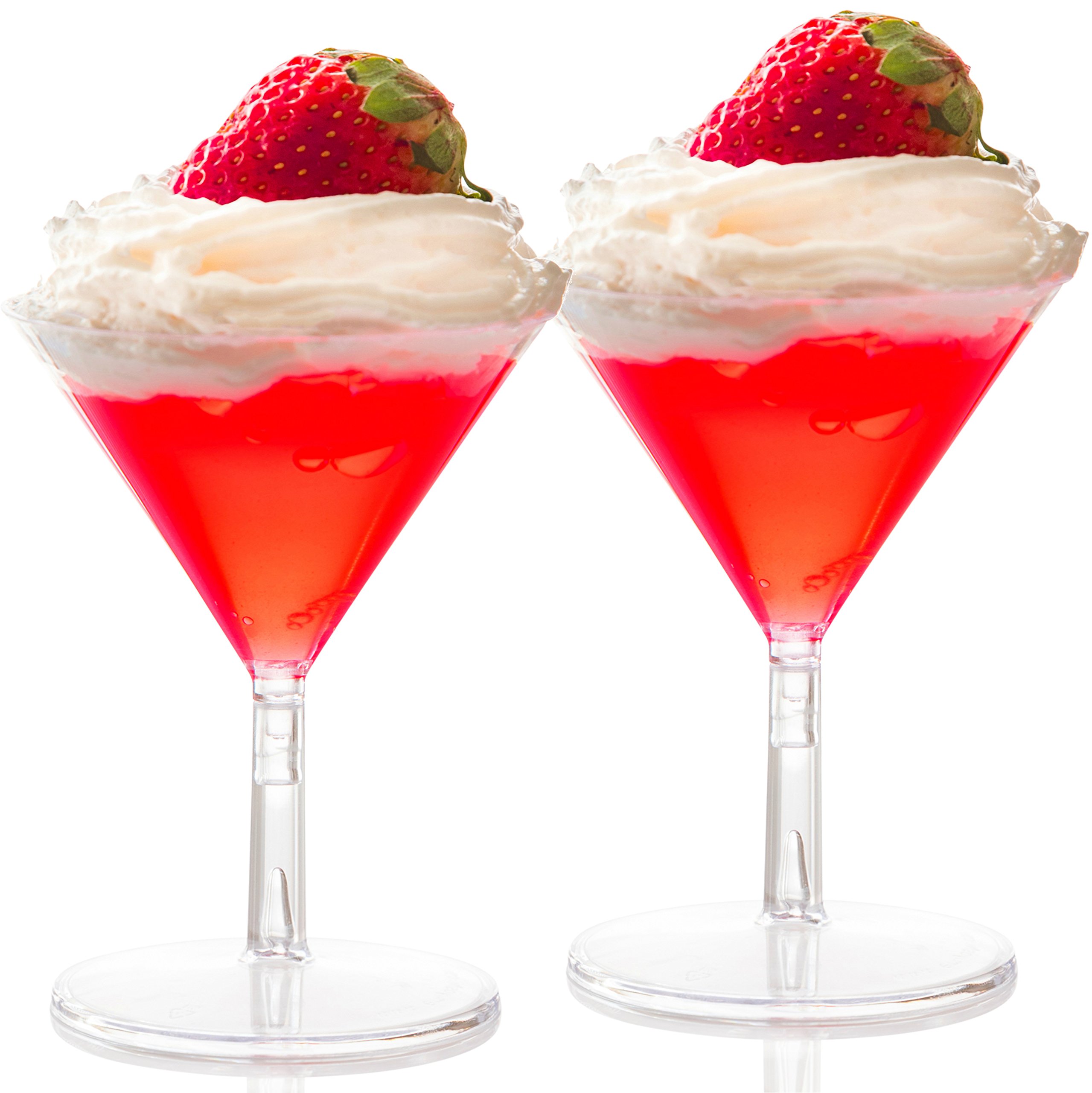 240-Pack Clear Plastic Mini Martini Glasses - 2oz Disposable Cocktail & Dessert Cups for Wine, Shots, Candy, Parfait, Trifle - Perfect for Parties, Weddings, and Events