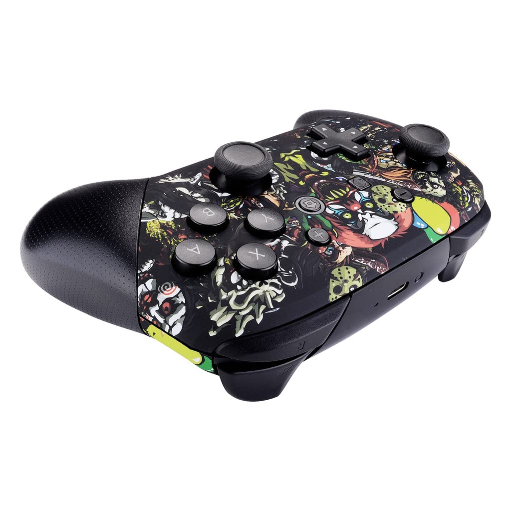MODDEDZONE Custom Pro Controller for Nintendo Switch - Scary Party Edition | Wireless Gamepad with Motion Controls & HD Rumble | Perfect for Horror Games & Multiplayer Parties