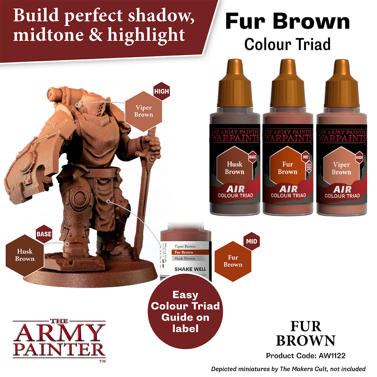 Fur Brown Warpaints Air - Professional Airbrush Makeup for Cosplay, Halloween & Special Effects - Perfect for Costume Parties & Theatrical Performances