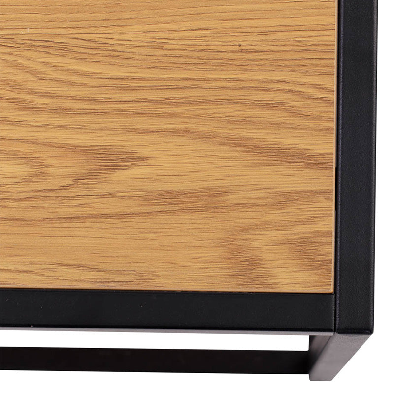 BRADFORD 100cm Coffee Table - Natural & Black Finish Modern Living Room Furniture for Small Spaces & Apartments