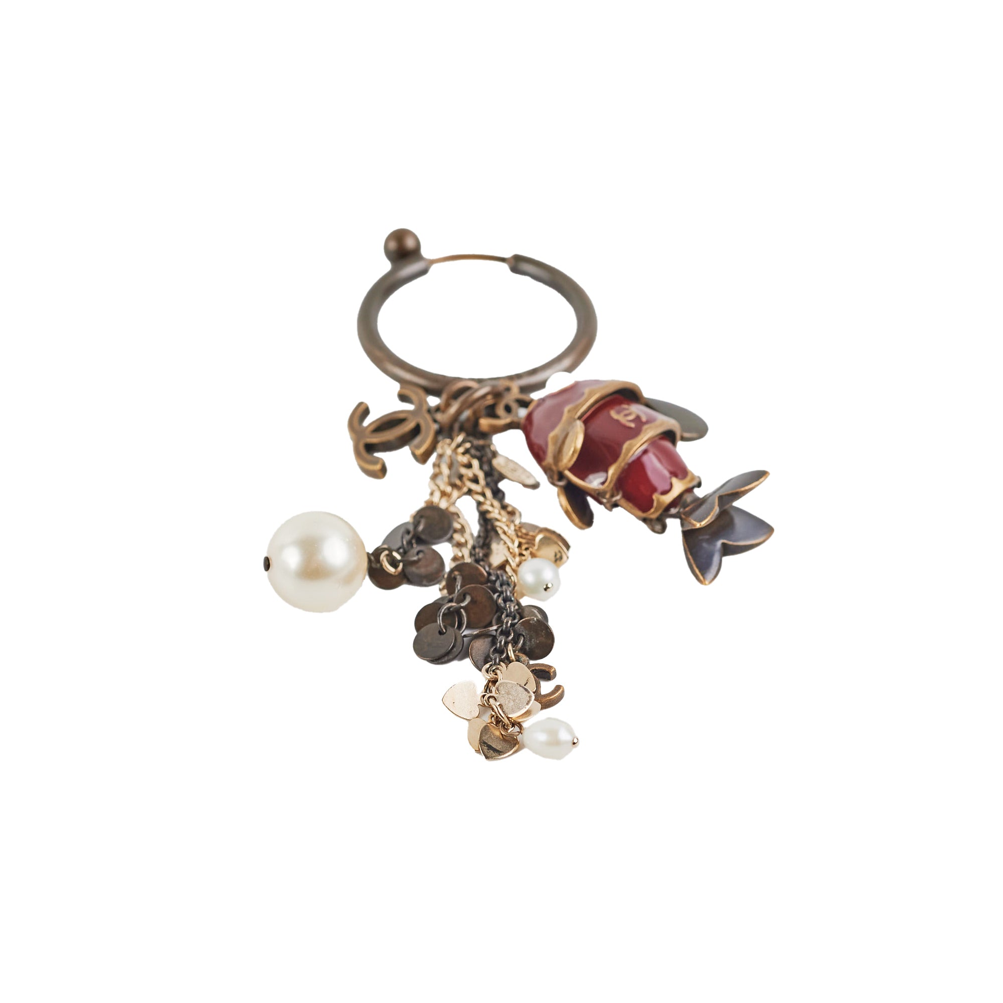 Chanel Red Fish Charm Keychain - Elegant Designer Keyring for Women & Men - Perfect for Handbags, Gifts & Everyday Use