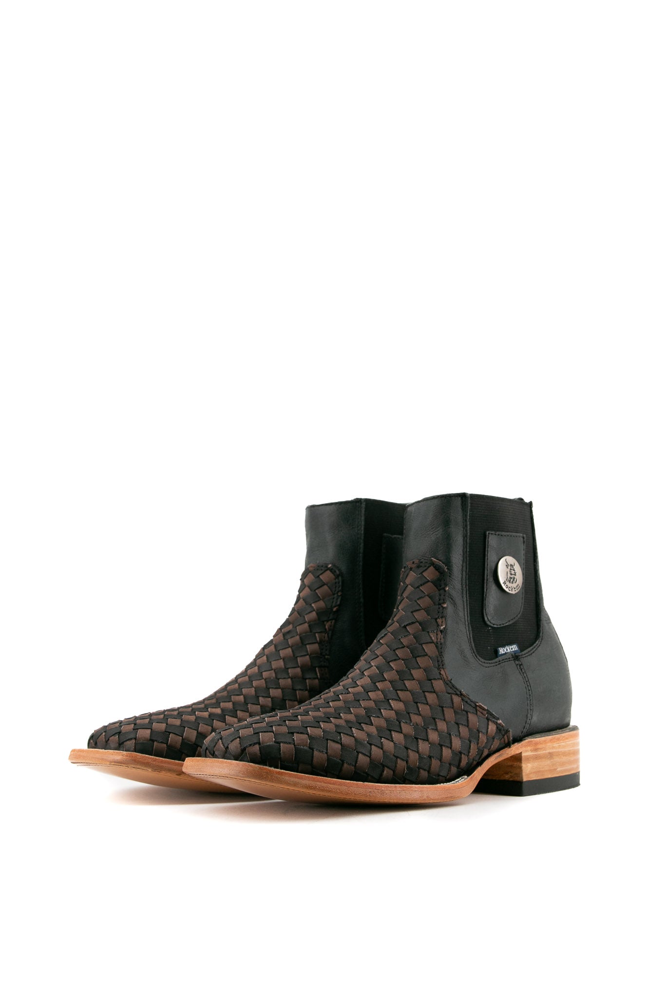 Men's Serbia Woven Square Toe Ankle Boots - Comfortable & Stylish for Casual Wear, Outdoor Hiking & Fall Fashion
