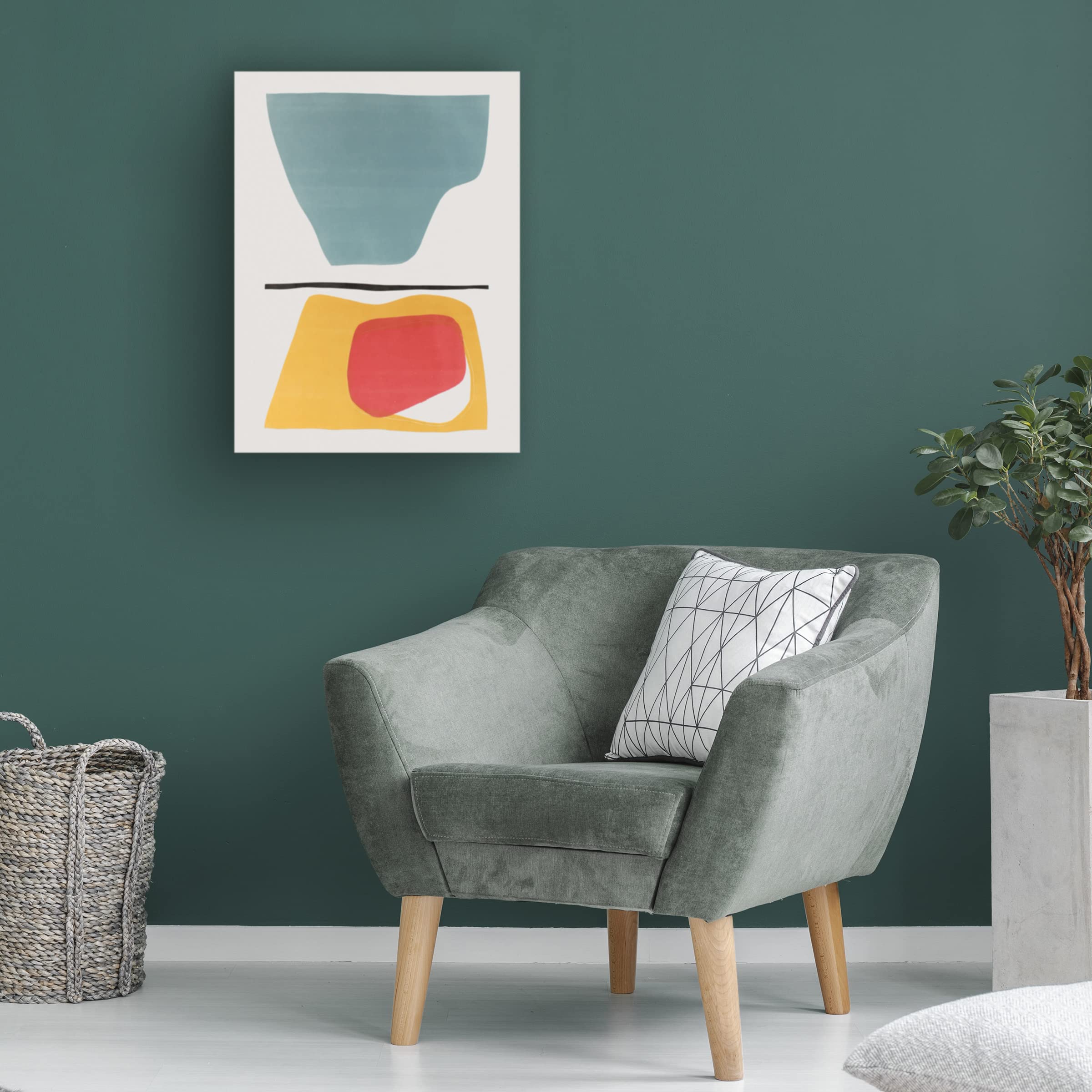Rob Delamater 'Hoodoo IV' Canvas Wall Art Print - 35x47 Inches - Modern Abstract Landscape Painting for Living Room & Office Decor