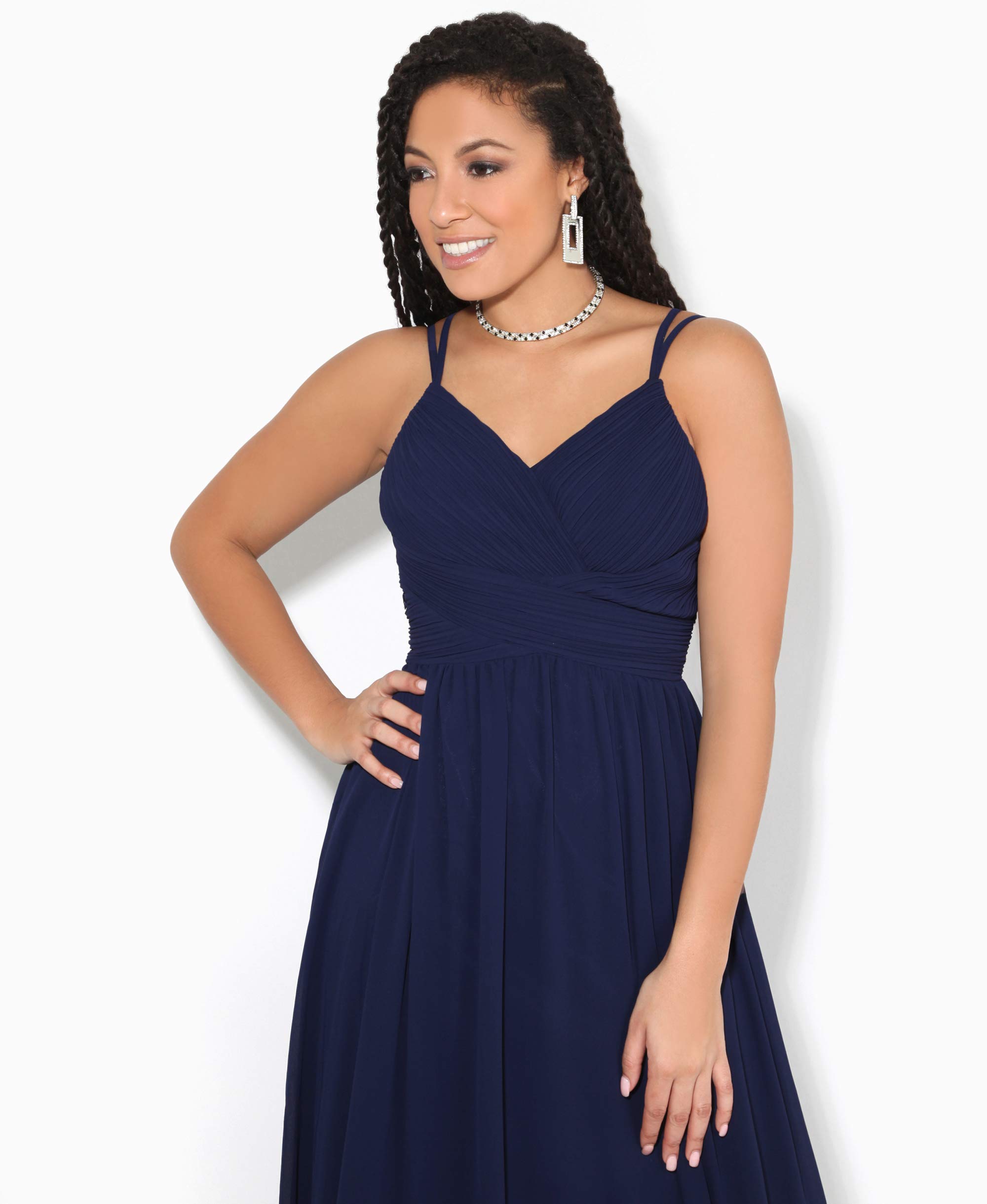 KRISP® Women's Strappy Backless Chiffon Maxi Dress for Wedding, Bridesmaid, Formal Party - Elegant Evening Gown for Prom, Cocktail, and Special Occasions