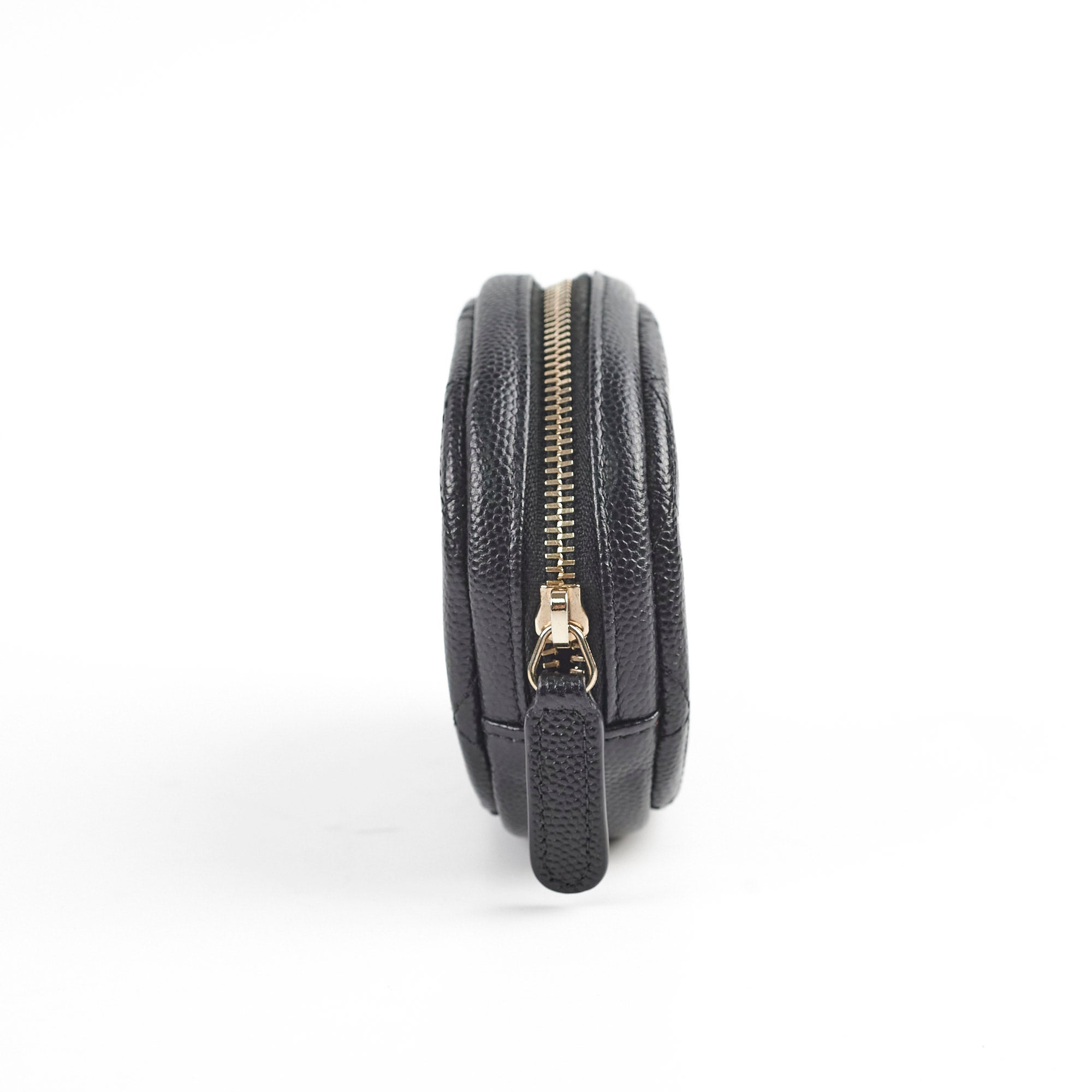 Chanel Caviar Leather Round Coin Purse - Black Luxury Wallet for Women | Perfect for Parties, Travel & Everyday Use