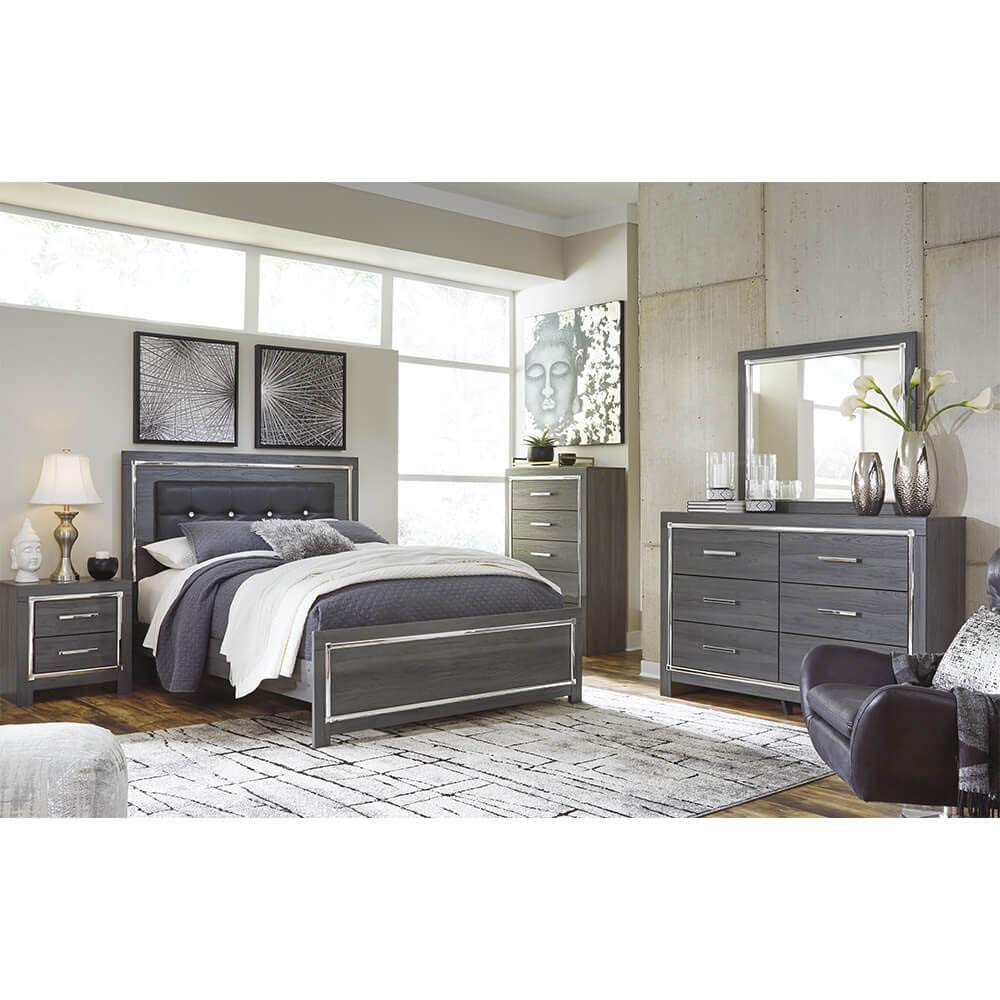 Ashley Furniture Lodanna Gray Bedroom Glass Mirror - Elegant Full-Length Mirror for Dressing Room, Bedroom Decor & Vanity Makeup Area