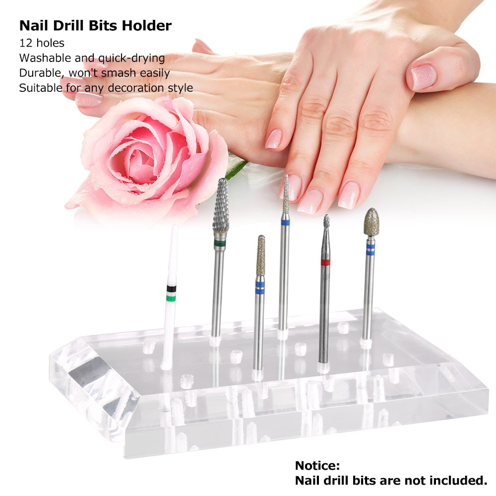 EXCLUZO Nail Drill Bits & Display Stand for Salon Nail Art