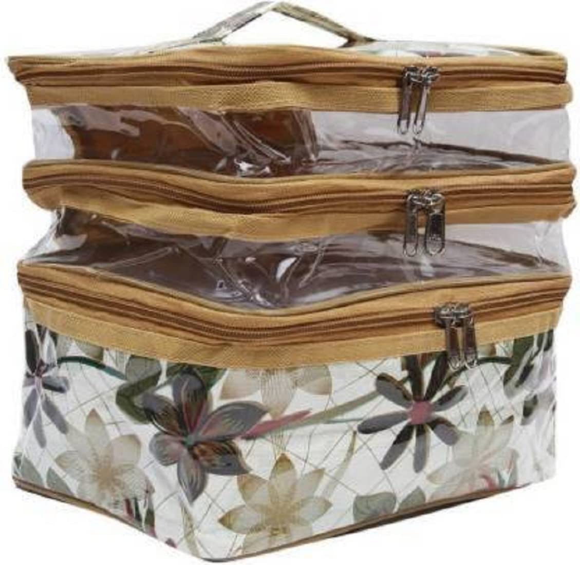 UltimateFashionista Large Cosmetic Bag Organizer for Women - Travel Makeup Pouch & Toiletry Case | Multifunctional Beauty Storage (Cream) | Perfect for Travel, Gym & Daily Organization