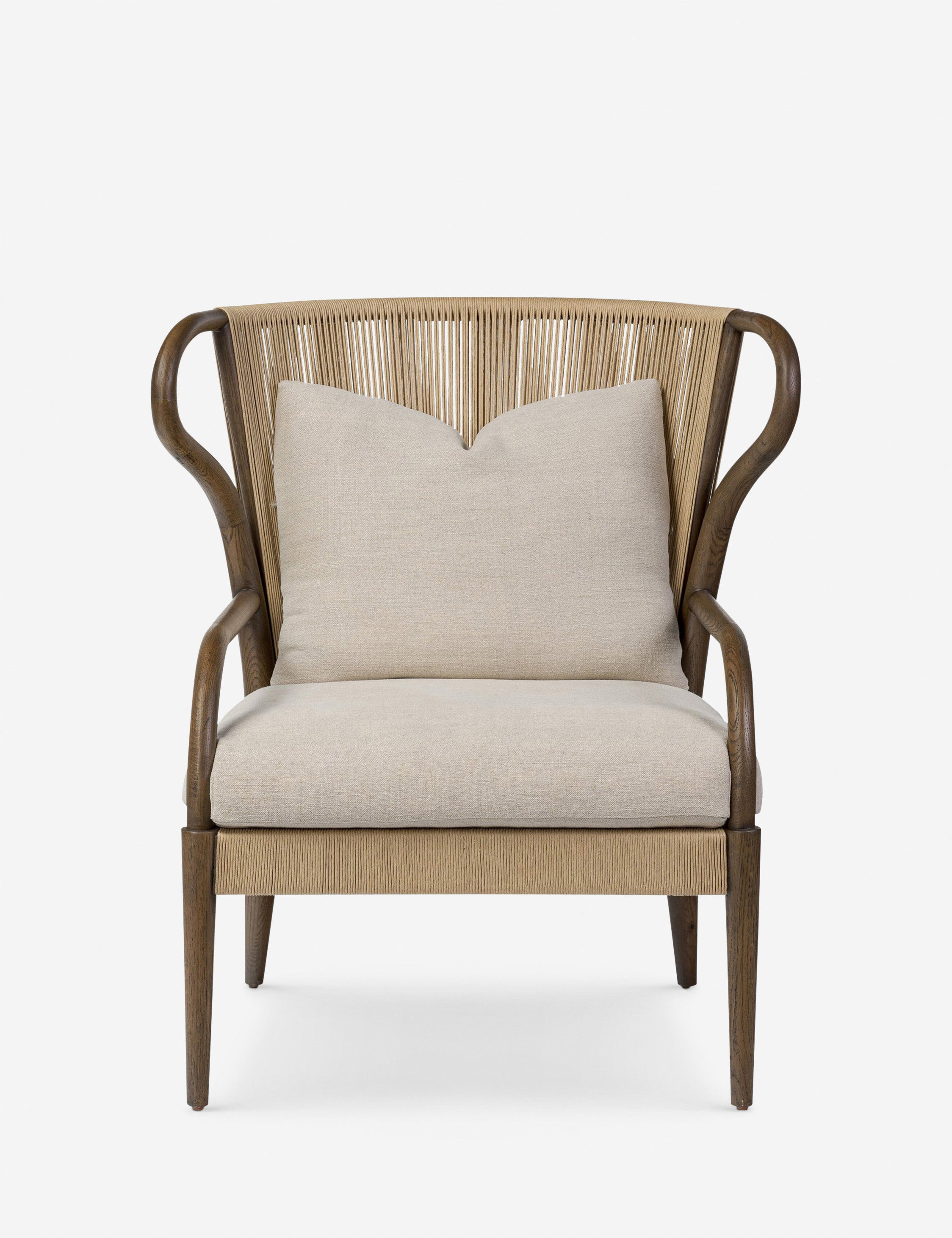 Amira Accent Chair by Amber Lewis x Four Hands - Mid Century Modern Lounge Chair with Wooden Legs for Living Room, Bedroom & Office Decor