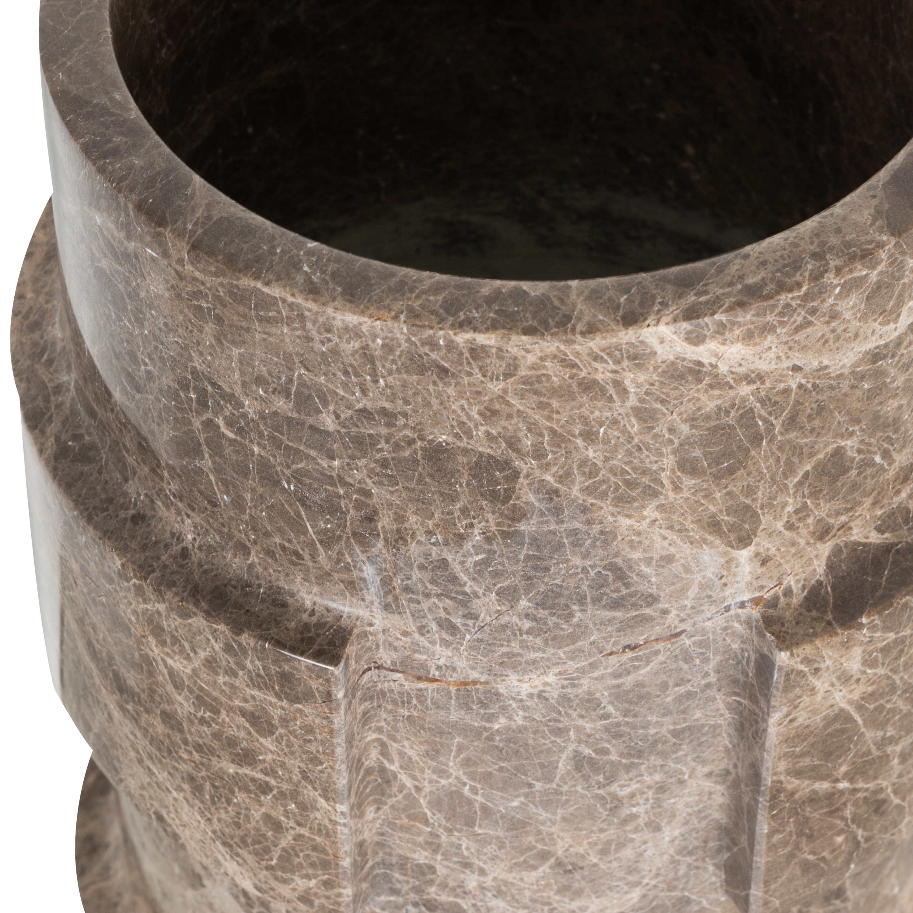 Elegant Marble Ridged Vase - Modern Home Decor Centerpiece for Dining Table, Living Room & Wedding Decor