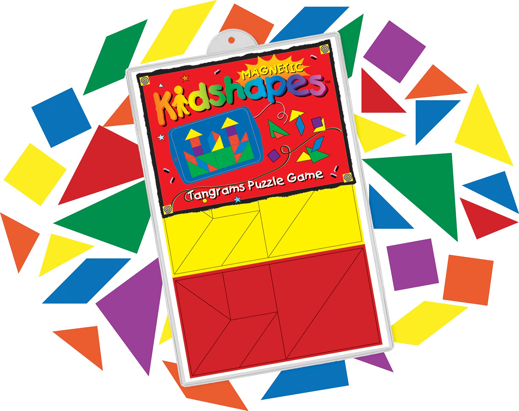 Barker Creek Learning Magnets Kit - Tangram & Pattern Block Set with Magnetic-Receptive Kidboards & 26 Reusable Patterns (2340) | STEM Educational Toys for Kids Classroom & Homeschool Activities