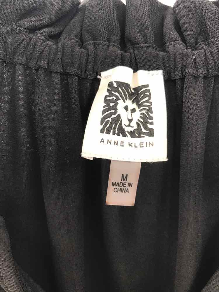 Pre-Owned Anne Klein Black Blouse Size Medium - Perfect for Work, Office & Casual Wear