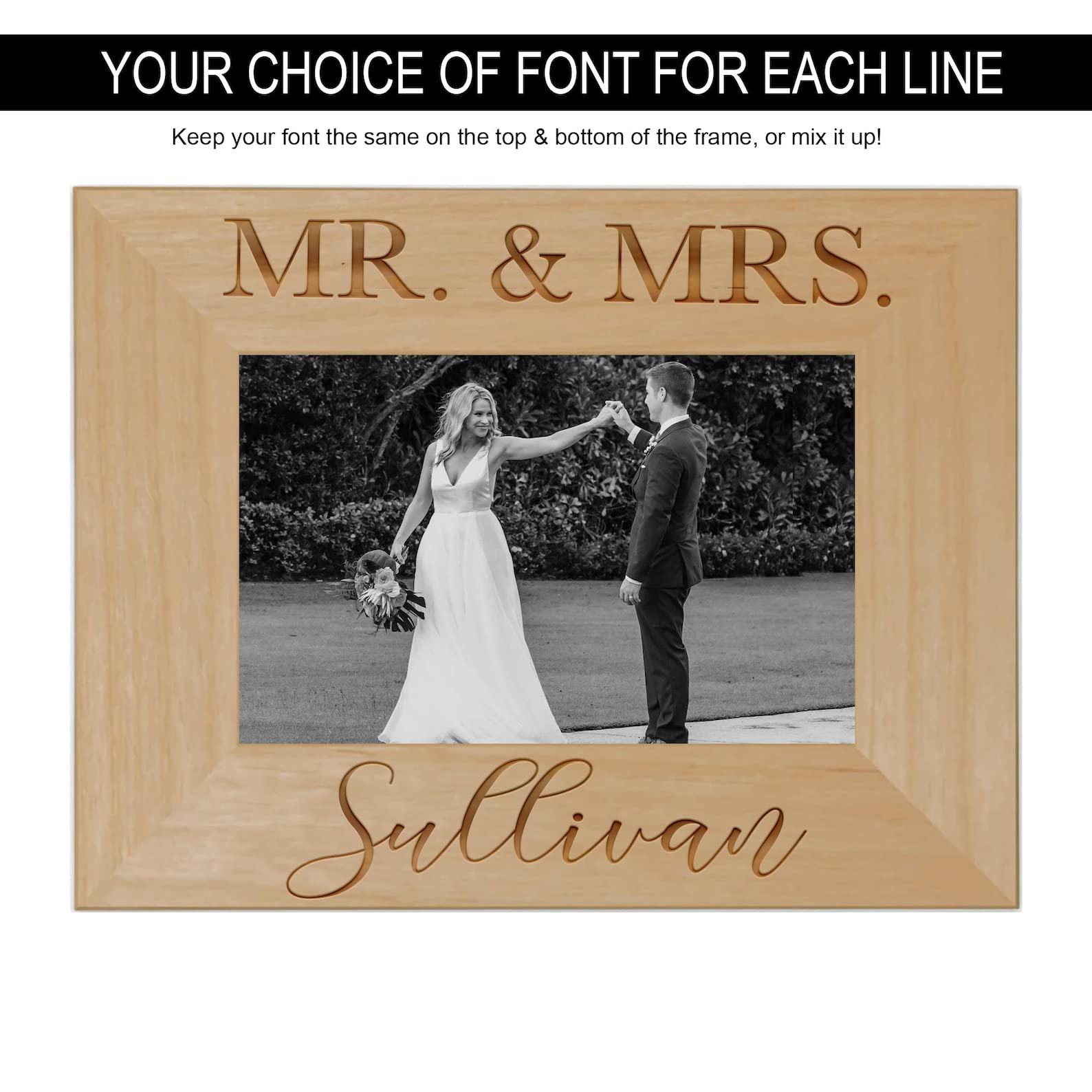 Personalized Photo Frame 8x10 Inch - Custom Engraved Picture Frame with Name, Horizontal Wall Display - Perfect for Weddings, Anniversaries & Home Decor Gifts