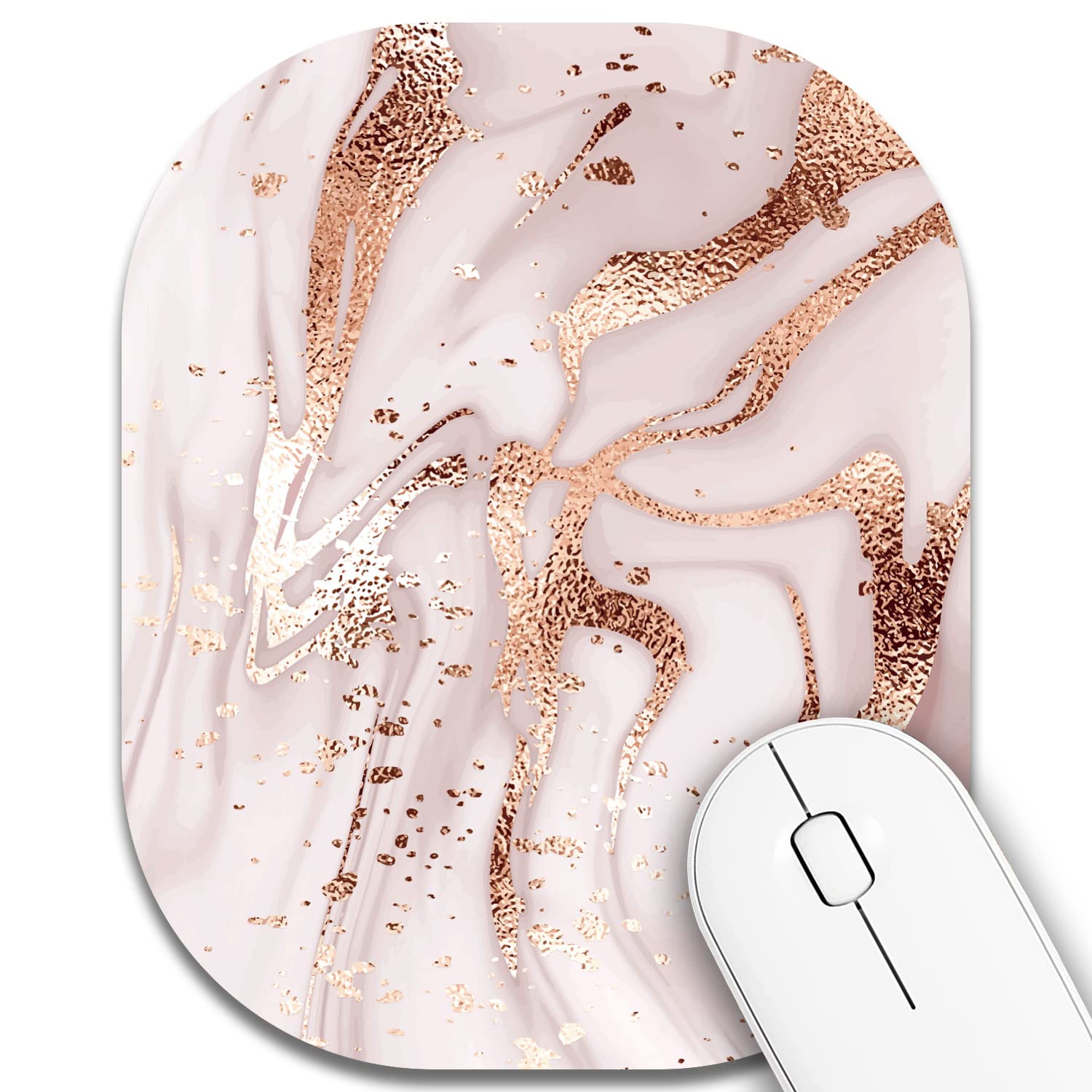 Premium Mini Mouse Pad 6x7 Inch - Non-Slip Rubber Base, Waterproof Desk Mat for Laptop, Wireless Mouse & Keyboard Tray - Home Office & Travel Essential - Gold Marble Design for Stylish Workspaces