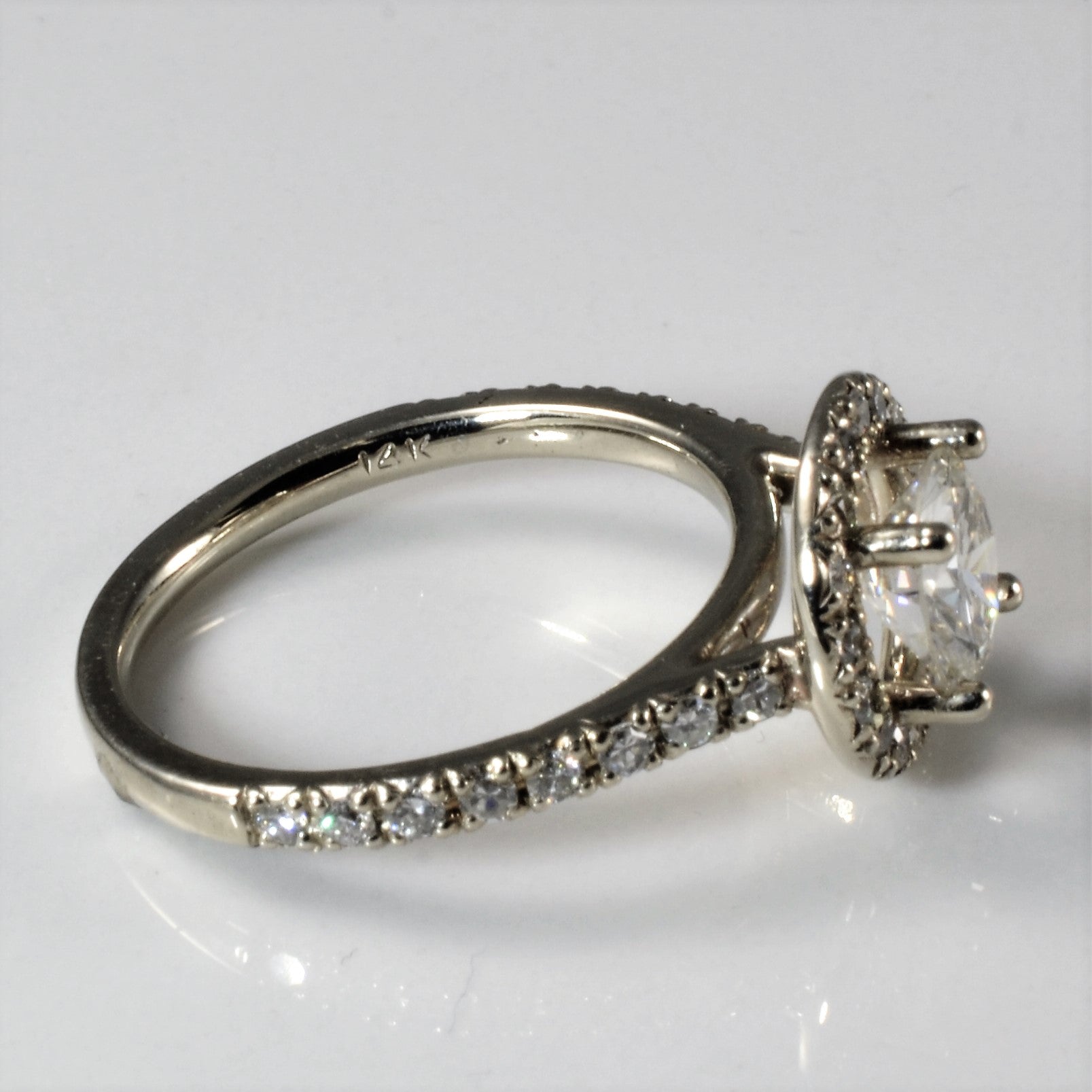GIA Certified 1.45ctw Diamond Pave Halo Engagement Ring - VS1 Clarity, H Color, Size 7 - Perfect for Proposals, Anniversaries & Romantic Occasions