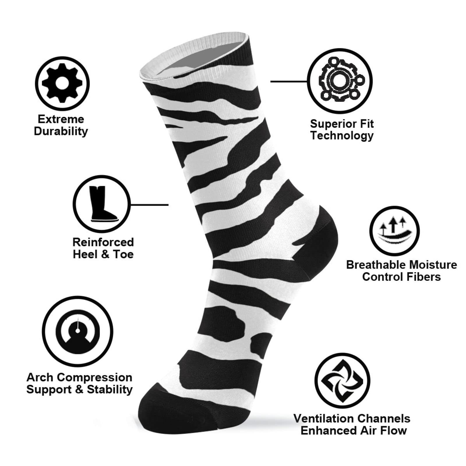 **Men's Dress Crew Socks - Cushioned Athletic & Casual Calf Socks with Fun Patterns - Novelty Socks for Men - Perfect Gift for Office, Gym & Everyday Wear**