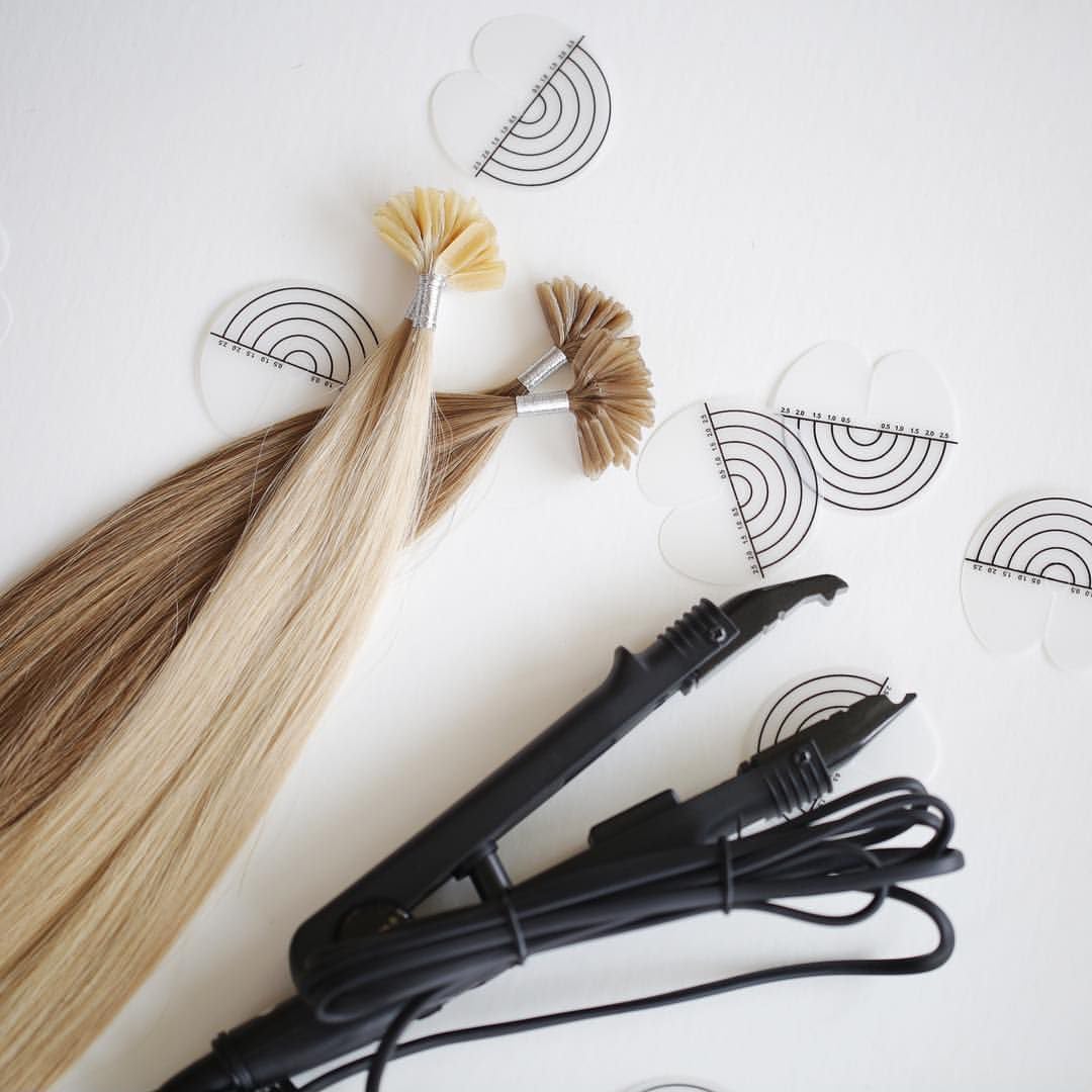 Professional Hair Extensions Tool - Fusion Heat Iron Connector Wand & Melting Tool with Clips (Black & Keratin Sticks) for Seamless Hair Extensions - Perfect for Salons, Stylists & DIY Hair Care at Home