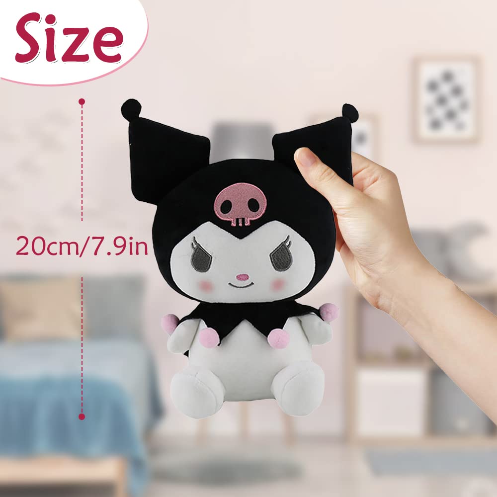 Kuromi Plush Stuffed Animal Toy - Soft Kitty Cat Pillow Plush Doll for Girls & Kids - Perfect Birthday Gift, Room Decor & Cuddly Companion for Playtime & Sleep
