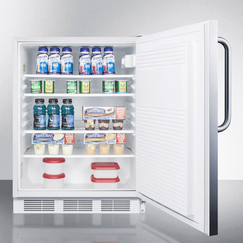 Accucold 24-Inch Wide Built-In All Refrigerator - ADA Compliant, Energy Efficient, Stainless Steel (FF7LWBISSTBADA) - Perfect for Small Kitchens, Offices, and ADA-Compliant Spaces