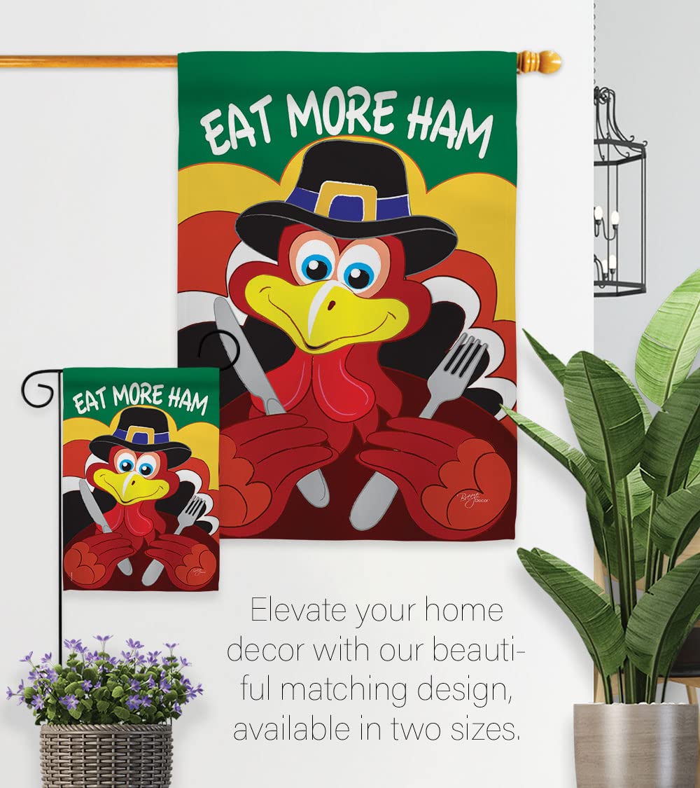 Breeze Decor Fall Thanksgiving House Flag Set - 28x40in Double Sided for Outdoor Decor