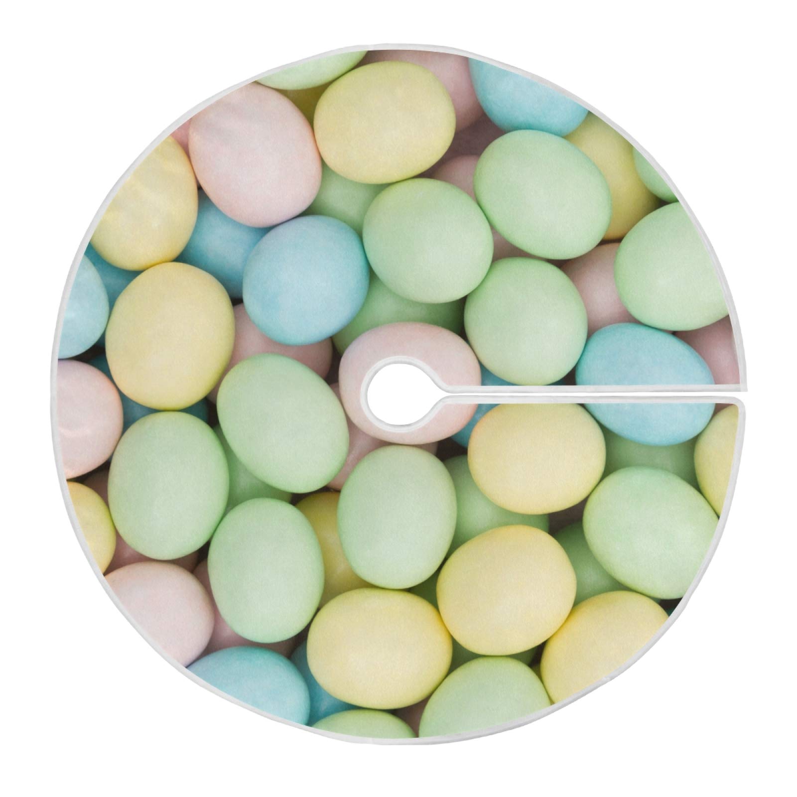 Vintage Multicolor Easter Egg Tree Skirt - 48 Inch Holiday Decorative Mat for Christmas, Winter, New Year, Office & Home Decor - Perfect for Tree Base Cover and Festive Gift Scenes