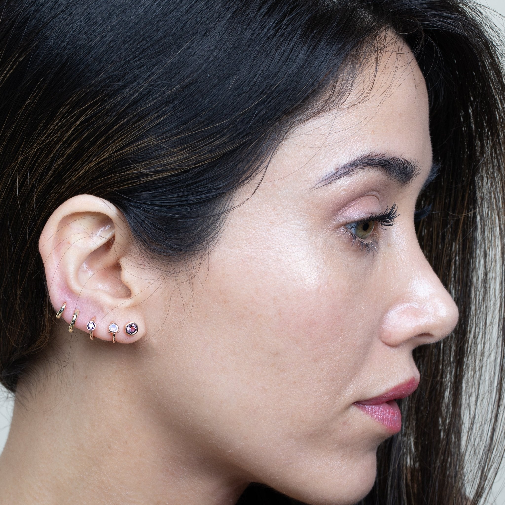 14k Rose Gold Pink Opal Huggie Earrings | Dainty Hoop Earrings for Women | Perfect for Everyday Wear, Date Nights & Gifts