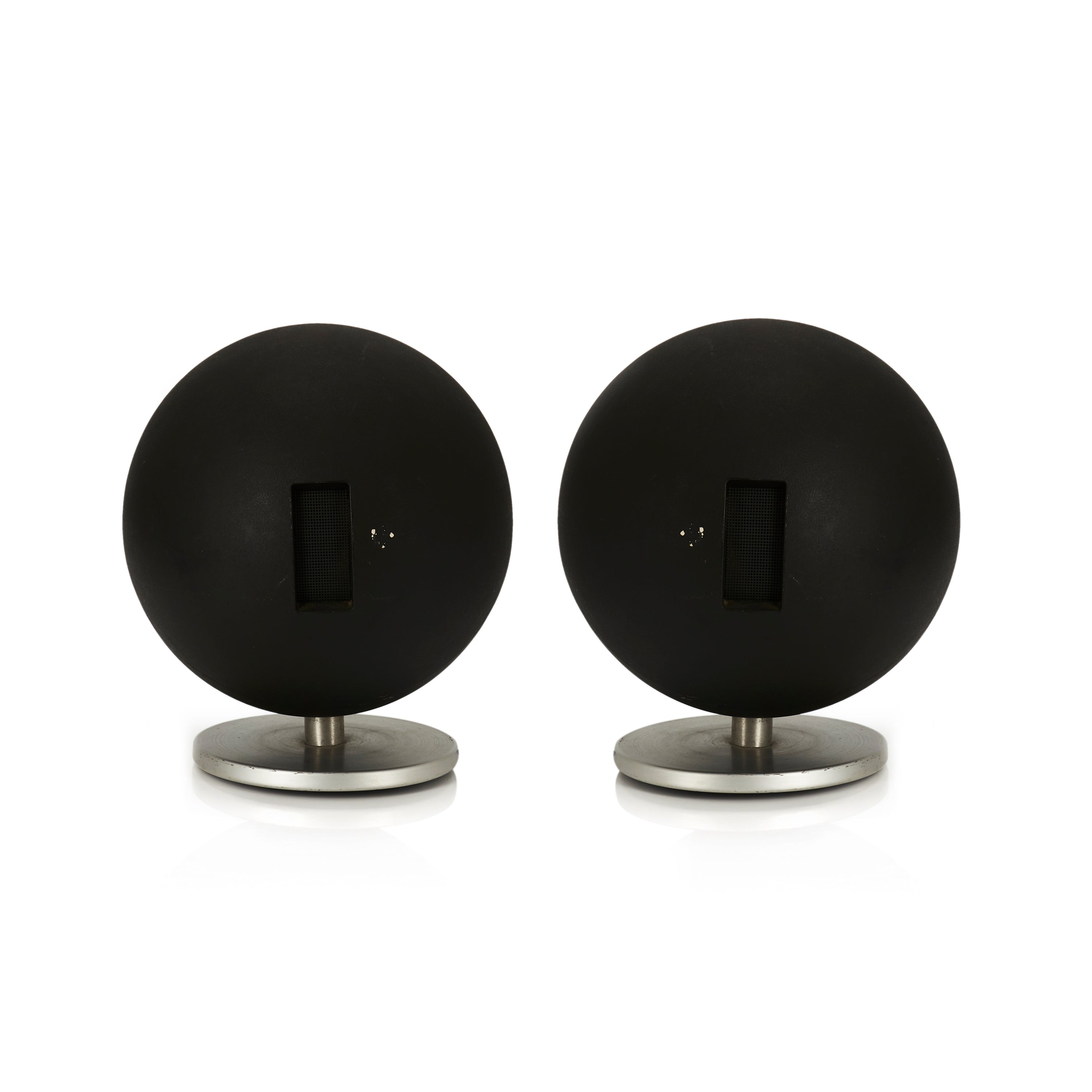 Premium Black & Silver Metal Sphere Bluetooth Speakers - Wireless Portable Audio for Home, Office & Outdoor Parties