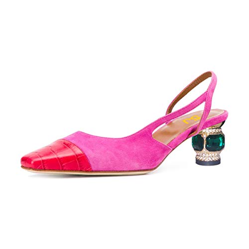 Pink-red Suede