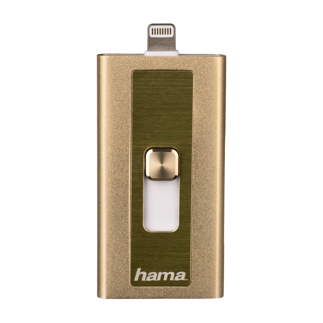 Hama 00124154 Gold MicroSD Card Reader with USB & Lightning Connector - Compatible with iPhone, iPad, iPod, PC & Mac | Portable Memory Card Adapter for Photos, Videos & Data Transfer