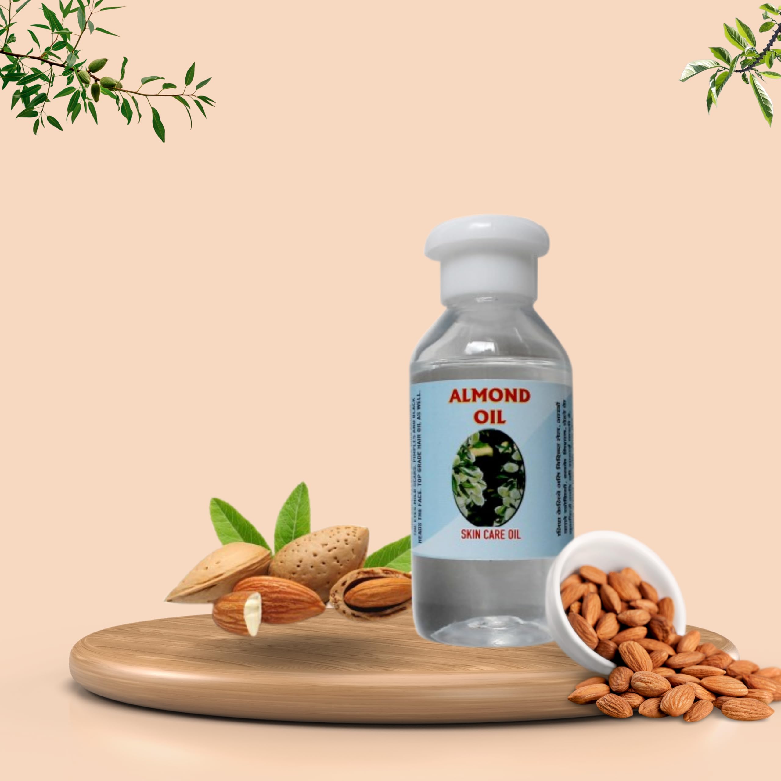 Pure Almond Oil for Hair Growth & Skin Care - 100% Natural, Cold Pressed (100ml) | Promotes Healthy Hair & Glowing Skin | Perfect for Massage, Aromatherapy & DIY Beauty Treatments